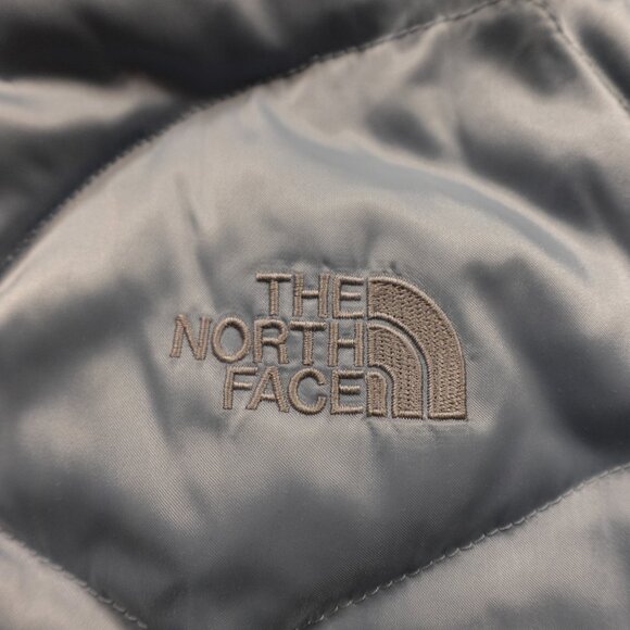 The North Face 550 goose down puffer jacket women's small ice silver blue - Picture 2 of 16